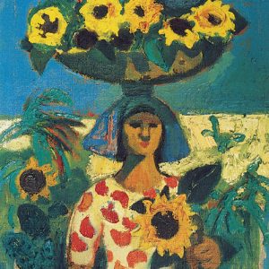 Alberto Morroco_Woman with Sunflowers_14x11