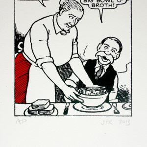 John Patrick Reynolds_Comic Art_Maw Broon gives Paw Broon a bowl of broth