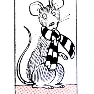 John Patrick Reynolds_Comic Art_Oor Wullie’s pet mouse Jeemy (in a scarf)