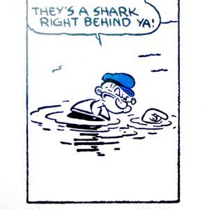 John Patrick Reynolds_Comic Art_Popeye’s shark warning