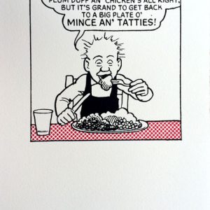 John Patrick Reynolds_Comic Art_Oor wullie Eats Mince n Tatties