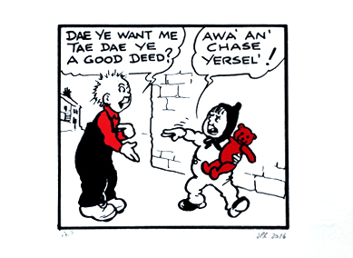 Oor Wullie Trying to do a Good Deed