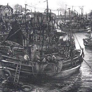William Peters Vannet_ Etching_ Low Tide, Arbroath _ Image 10.5x12.5