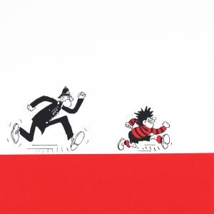 Dennis the Menace Chased by a Copper_Unframed_19x15
