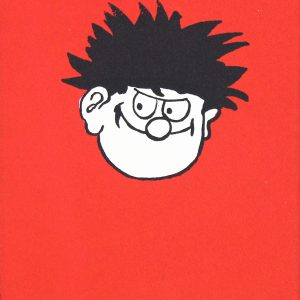 Dennis the Menace's Face on Red_Framed_9x6_13x15