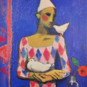 Alberto Morrocco, Clown With Doves, UNframed