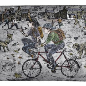 Johnny Johnstone_Bicycle Romance_Signed. Edition of 60_Etching and Watercolour_250