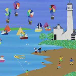 'Lighthouse, Boats and Balloons' 12 x 16, 18 x 22, £295, Unframed