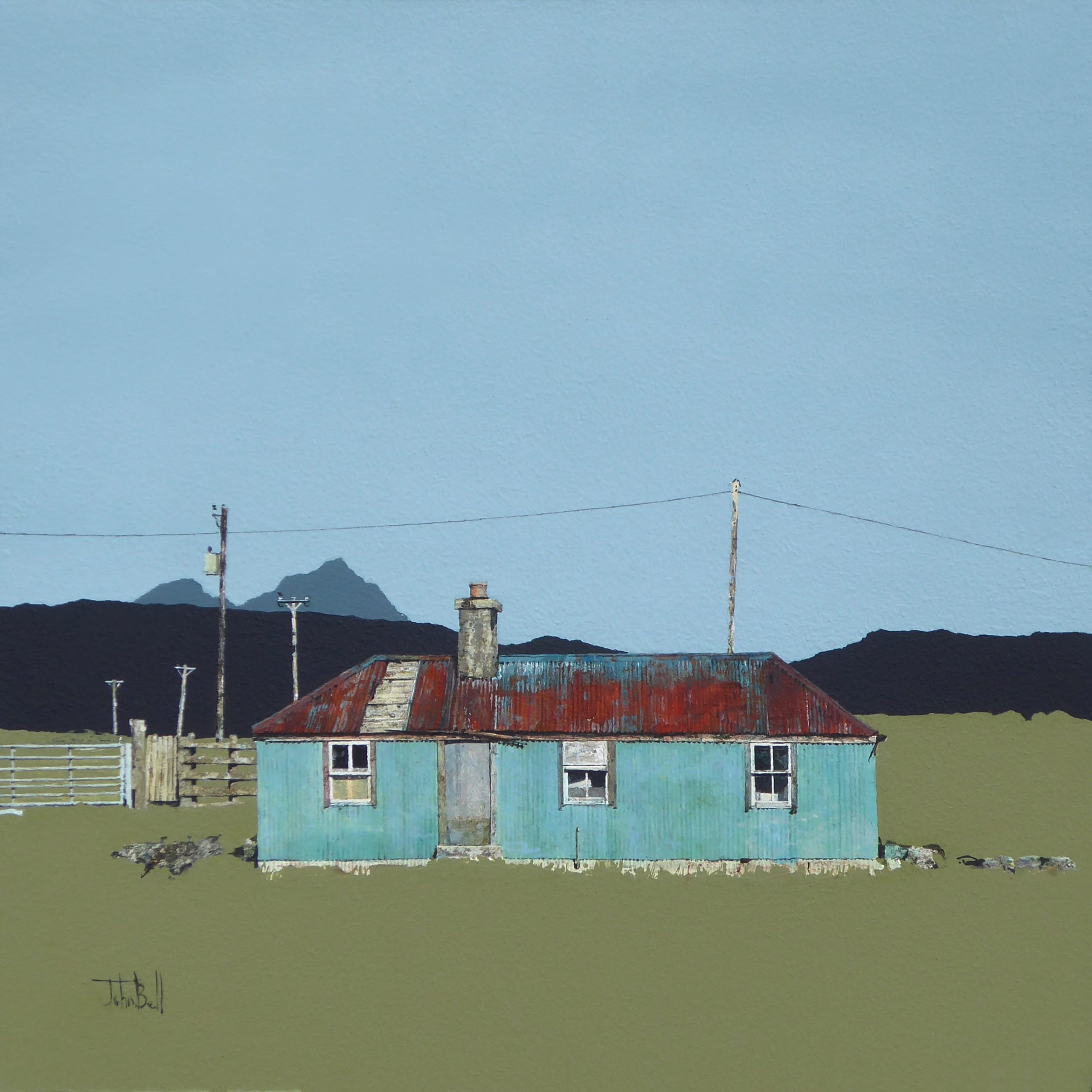 Elphin Hall and Suilven (size 18 x 18 inches)-min