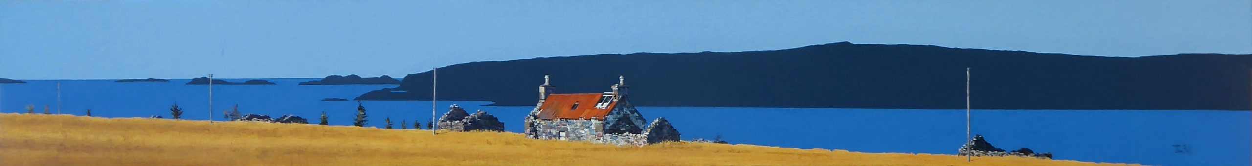 Ruin, Little Loch Broom and Summer Isles (size 60 x 8 inches)-min