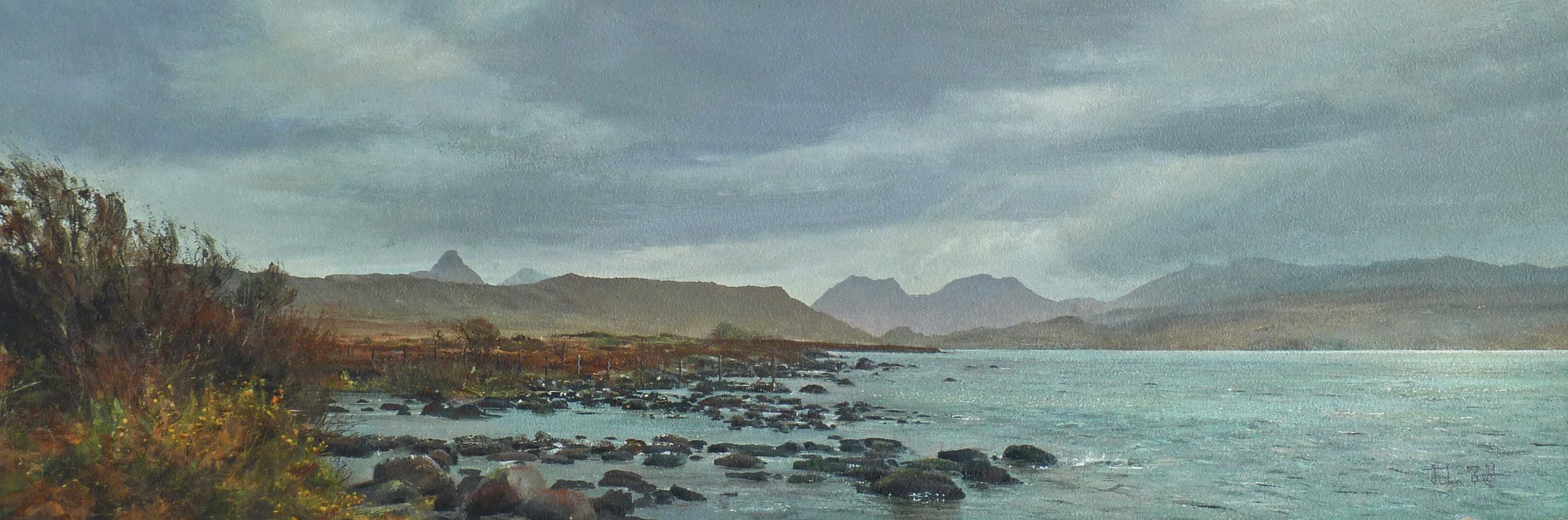24 Stac Pollaidh and Ben Mor Coigach from Loch Osgaig (size 36 x 12 inches)-min 24 Stac Pollaidh and Ben Mor Coigach from Loch Osgaig (size 36 x 12 inches)-min