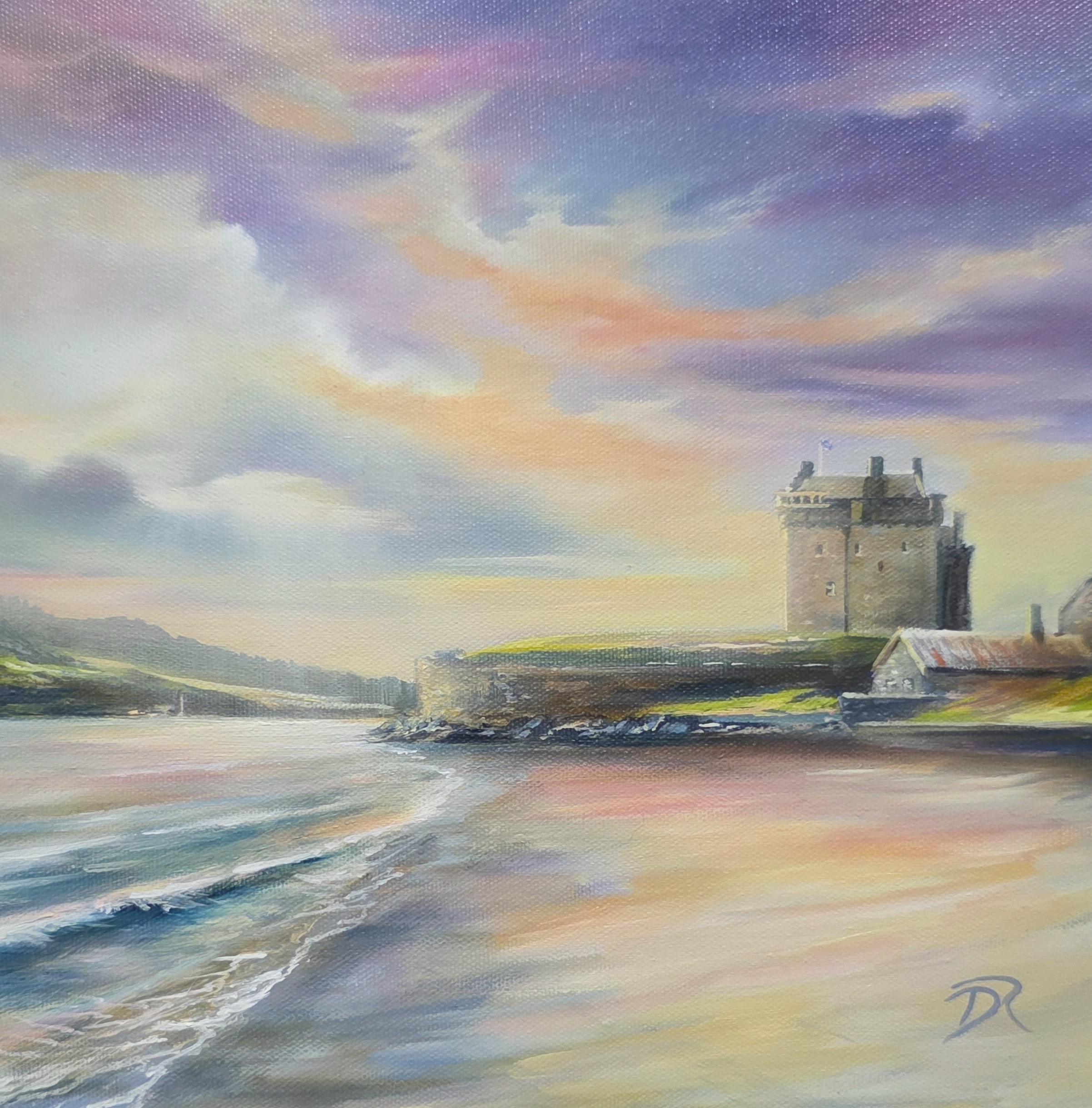 Broughty Ferry After Glow 30x30cm Oil on Canvas £625-min