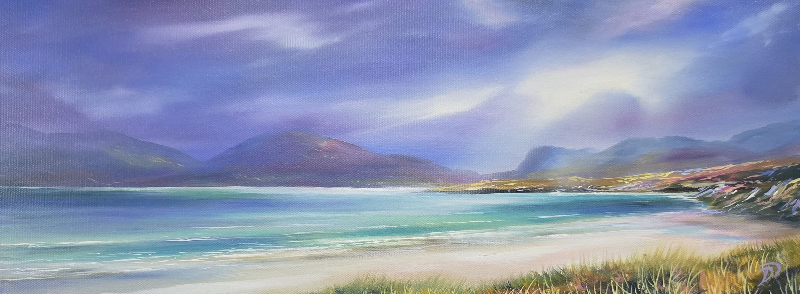 Luskentyre, Colour Storm 20x50cm oil on canvas £695-min