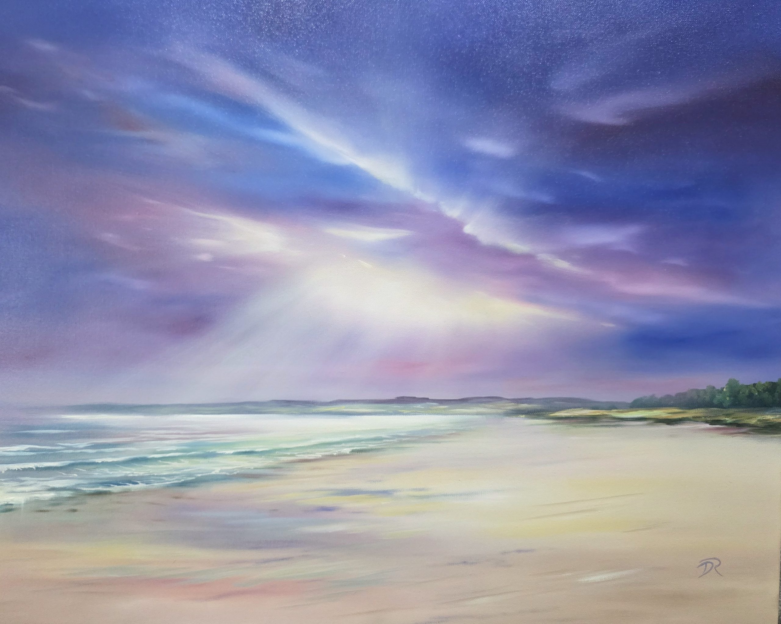 Tentsmuir, Celestial Light Oil on Canvas 61x77cm £1550-min