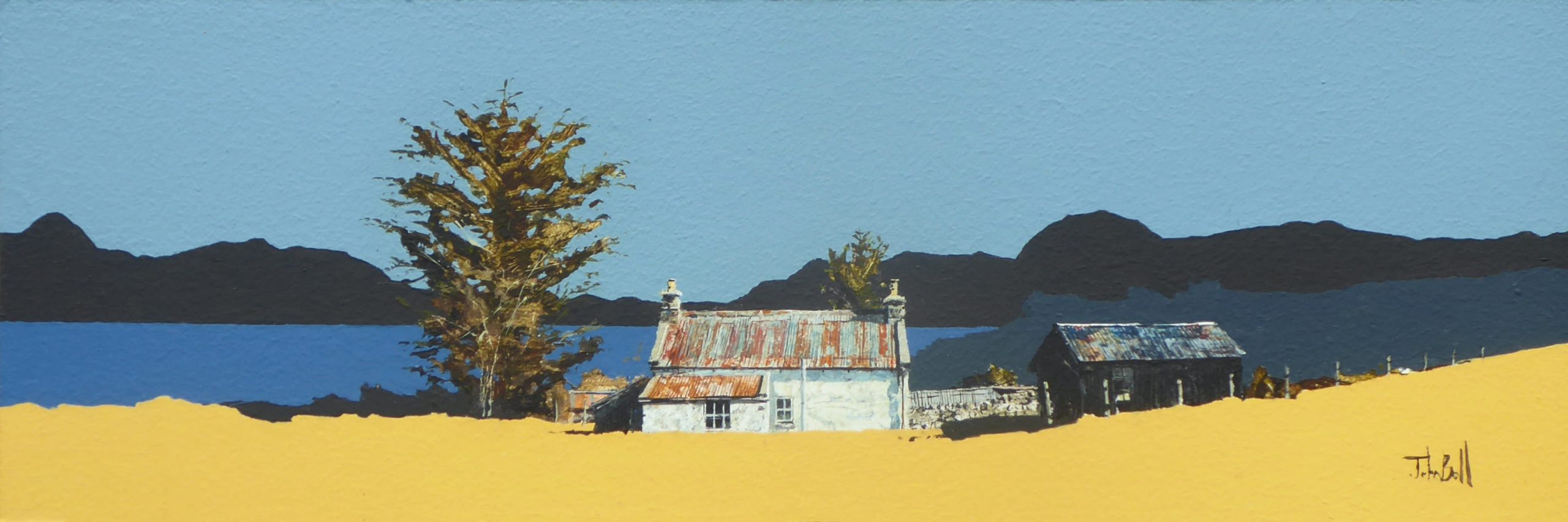White Cottage and Little Loch Broom (size 18 x 6 inches)