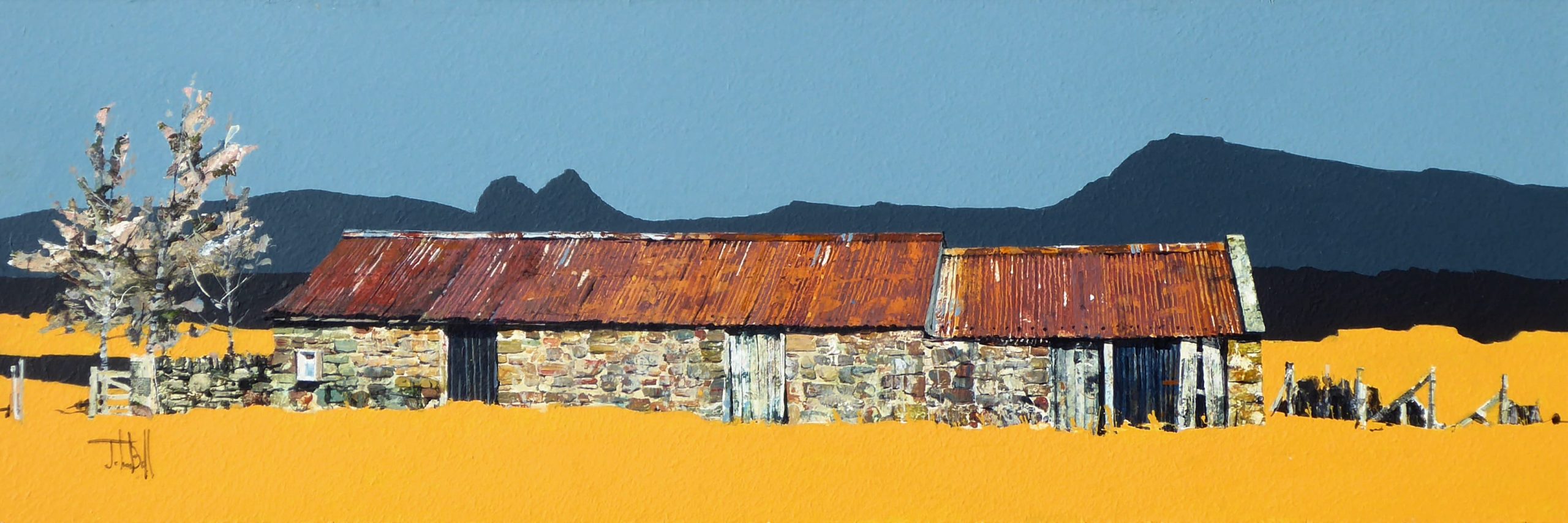 Roadside Barn and Suilven (size 18 x 6 inches) (1)