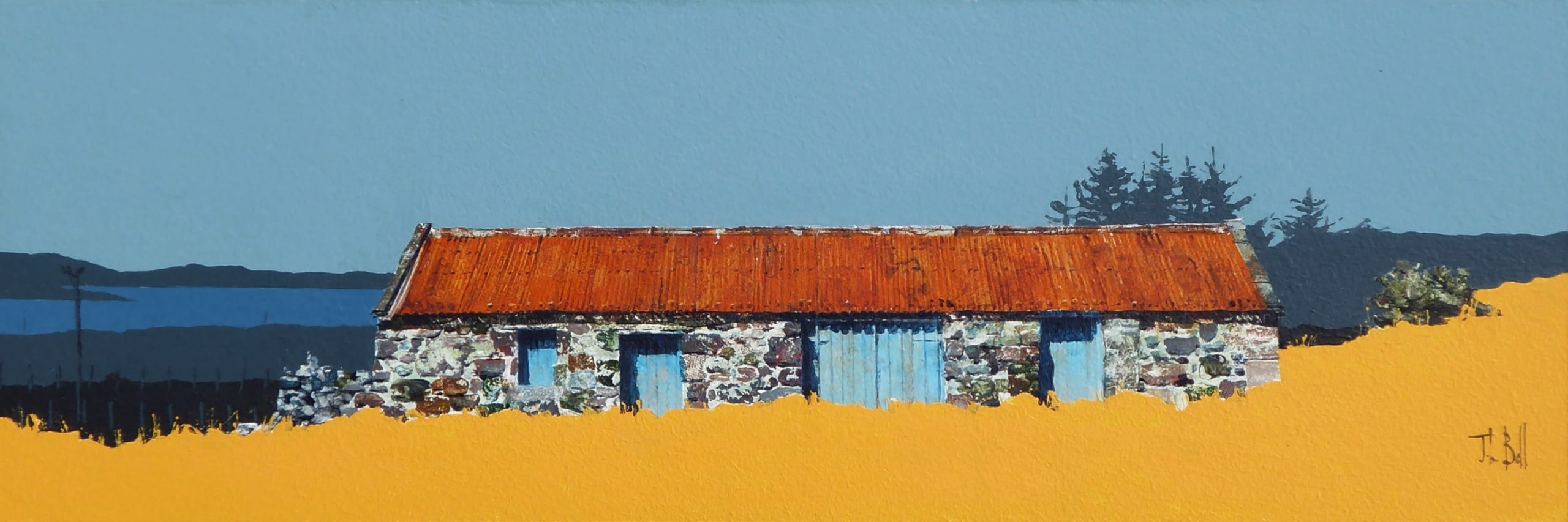 Loch Ewe Barn (size 18 x 6 inches) (1)