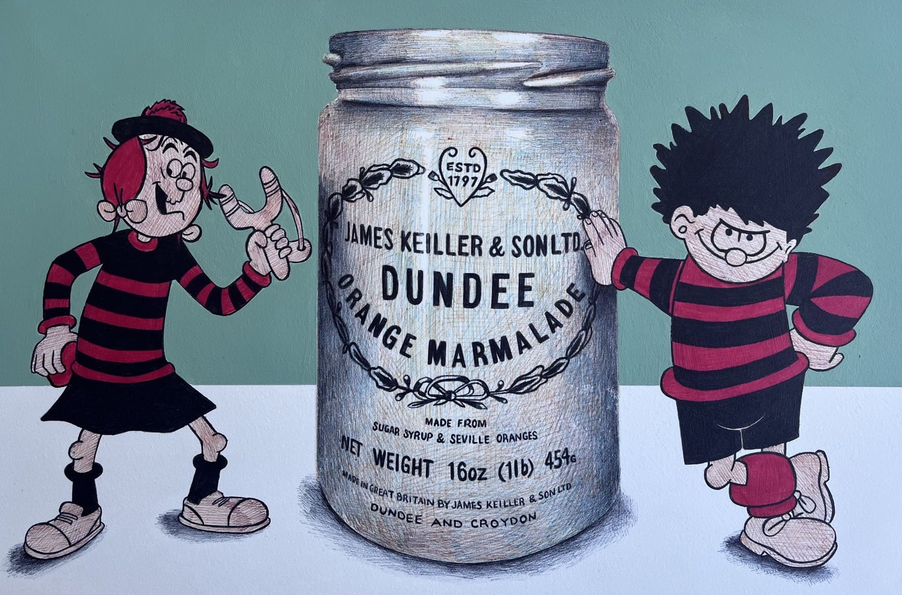 Dennis and Minnie the Minx love marmalade 1988